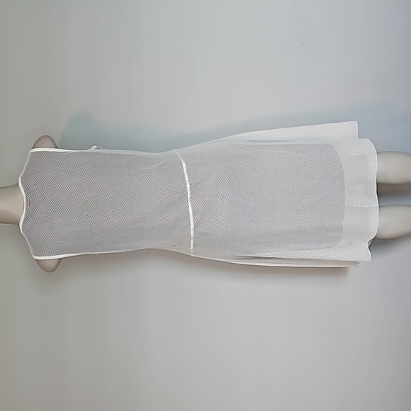 DKNY white mesh asymmetrical dress with black lining-M - Picture 3 of 8